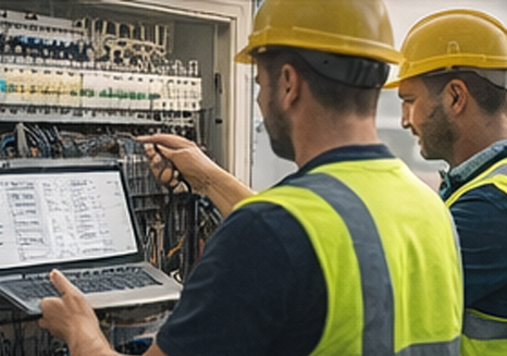 Electricians in hi-vis